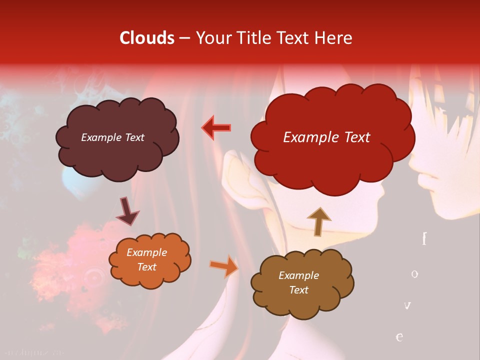 A Couple Kissing In Front Of A Colorful Background PowerPoint Template