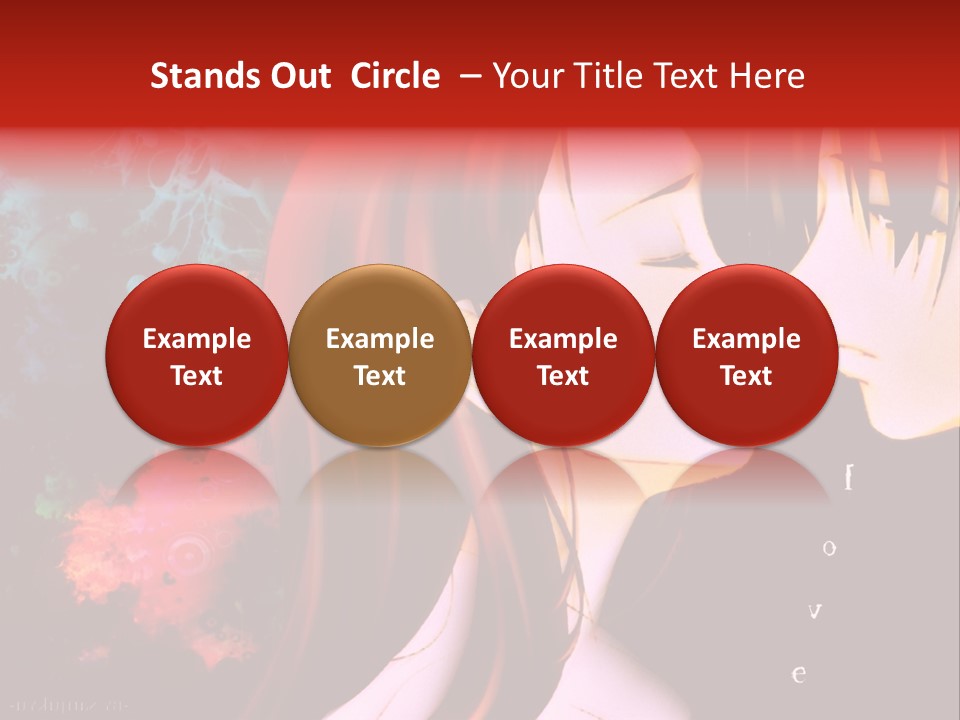 A Couple Kissing In Front Of A Colorful Background PowerPoint Template