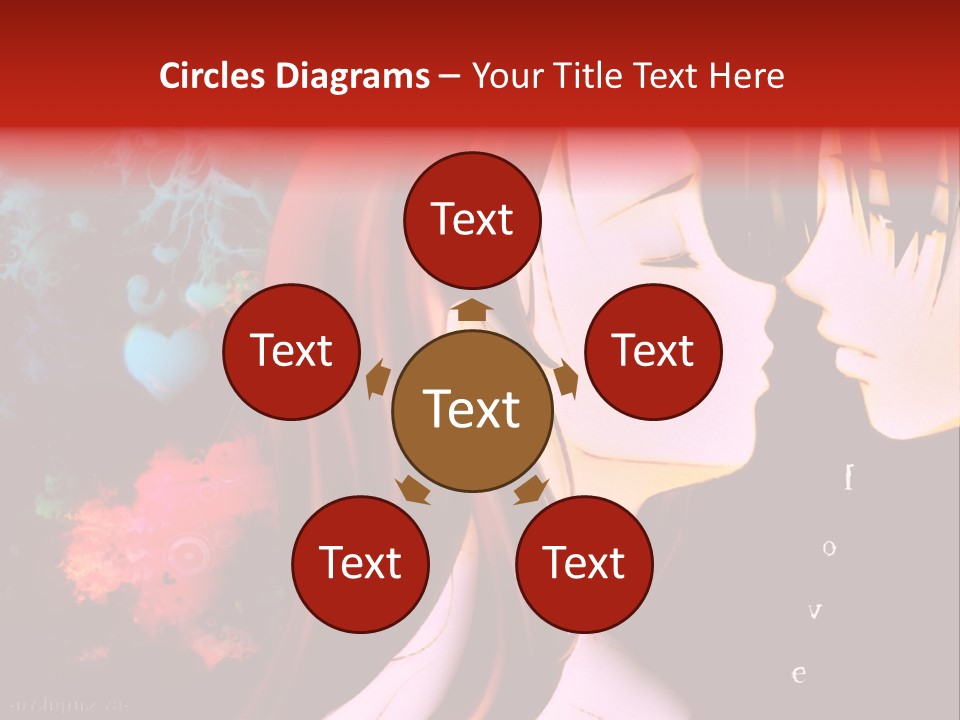 A Couple Kissing In Front Of A Colorful Background PowerPoint Template