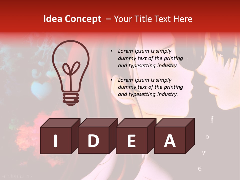 A Couple Kissing In Front Of A Colorful Background PowerPoint Template