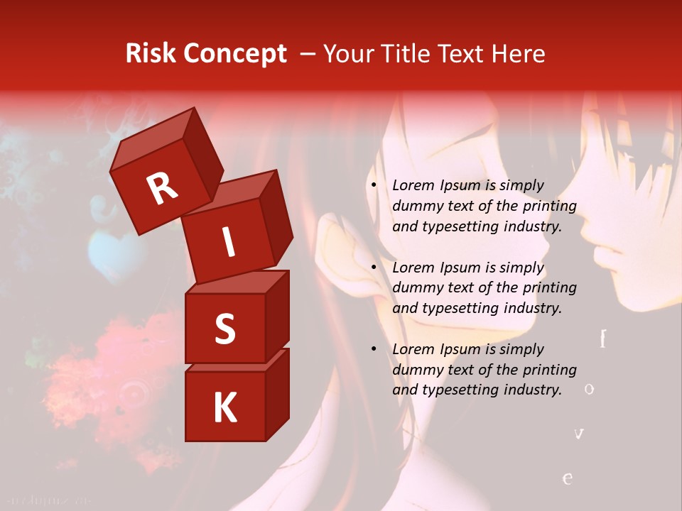 A Couple Kissing In Front Of A Colorful Background PowerPoint Template