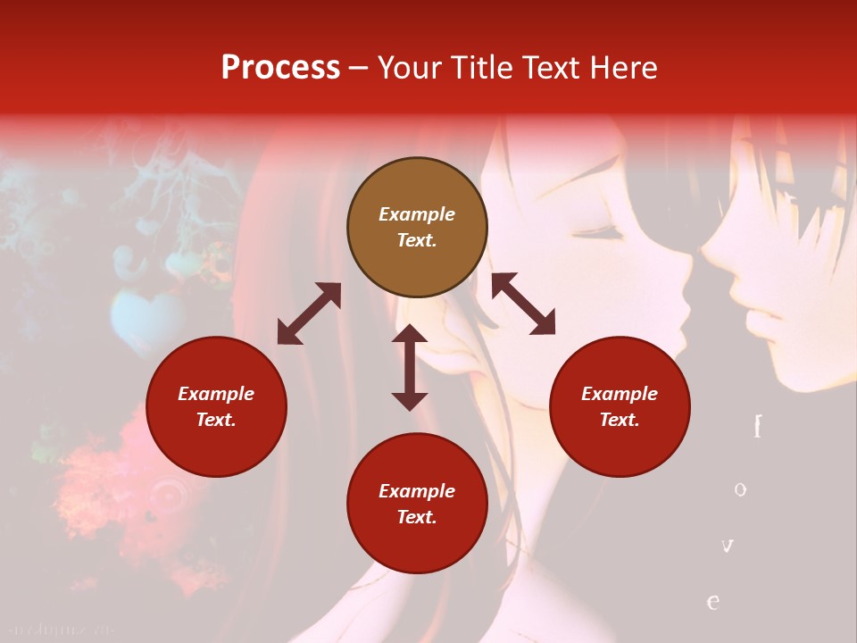 A Couple Kissing In Front Of A Colorful Background PowerPoint Template