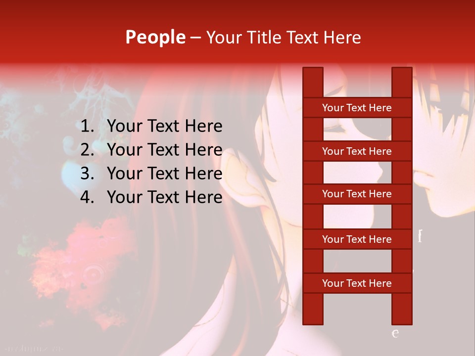 A Couple Kissing In Front Of A Colorful Background PowerPoint Template