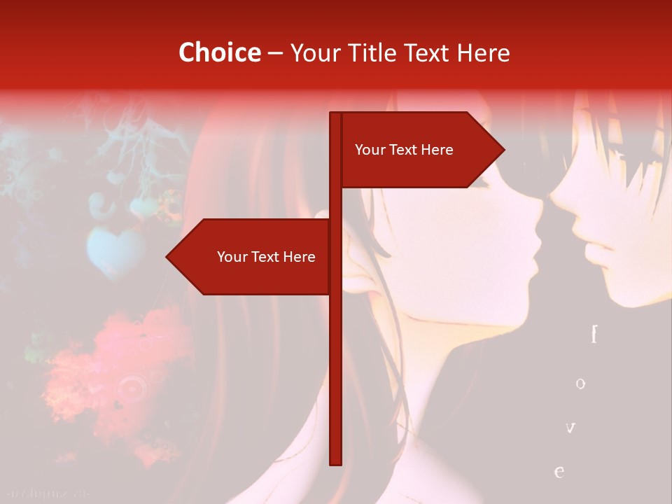 A Couple Kissing In Front Of A Colorful Background PowerPoint Template