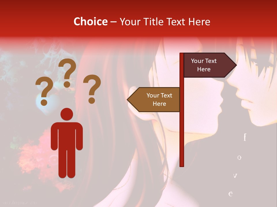 A Couple Kissing In Front Of A Colorful Background PowerPoint Template