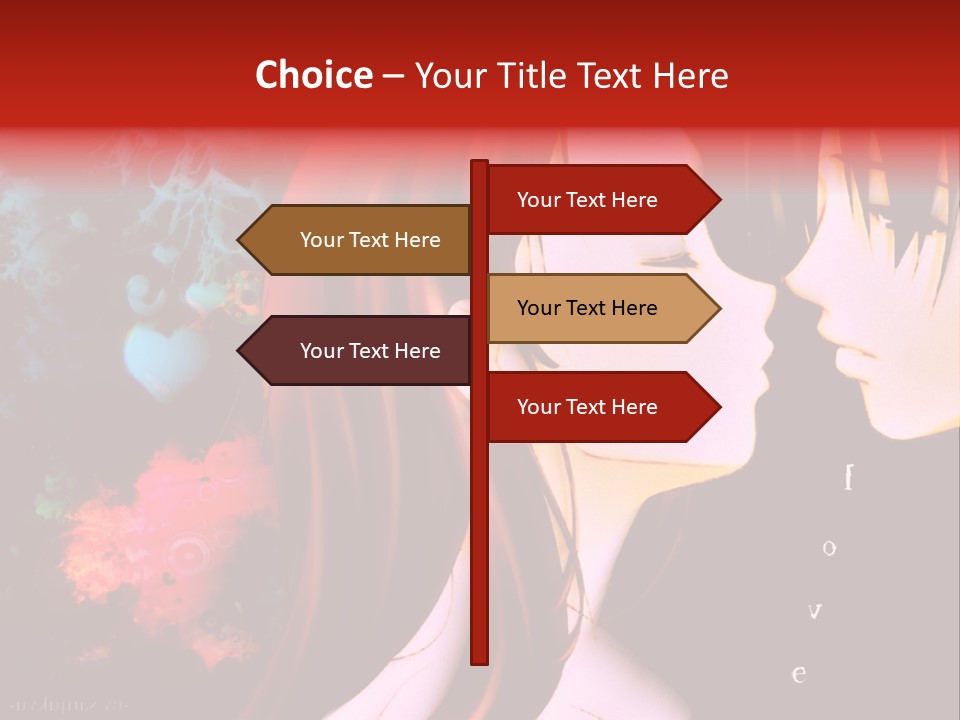 A Couple Kissing In Front Of A Colorful Background PowerPoint Template