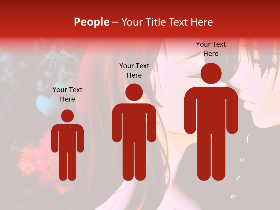 A Couple Kissing In Front Of A Colorful Background PowerPoint Template