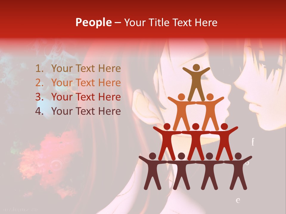 A Couple Kissing In Front Of A Colorful Background PowerPoint Template