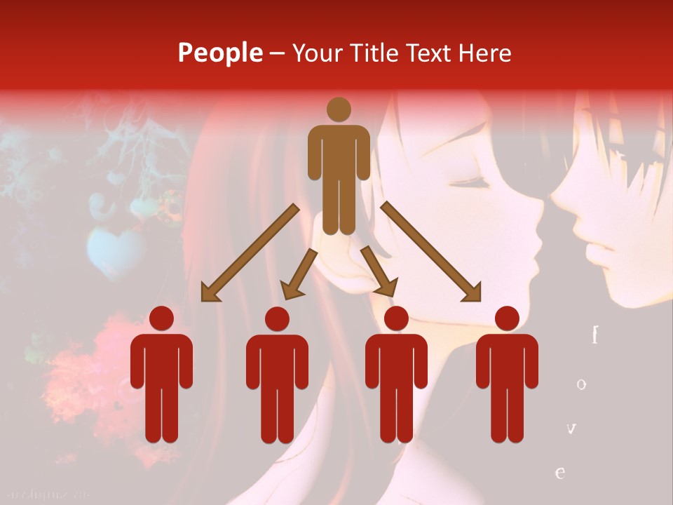 A Couple Kissing In Front Of A Colorful Background PowerPoint Template