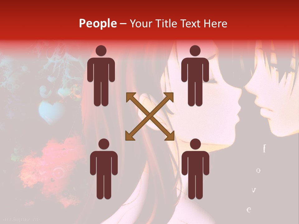 A Couple Kissing In Front Of A Colorful Background PowerPoint Template