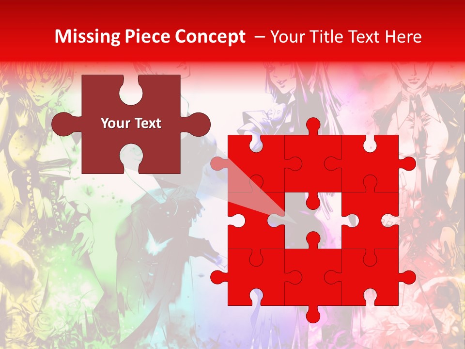 A Group Of Anime Characters With A Colorful Background PowerPoint Template