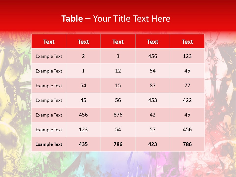 A Group Of Anime Characters With A Colorful Background PowerPoint Template