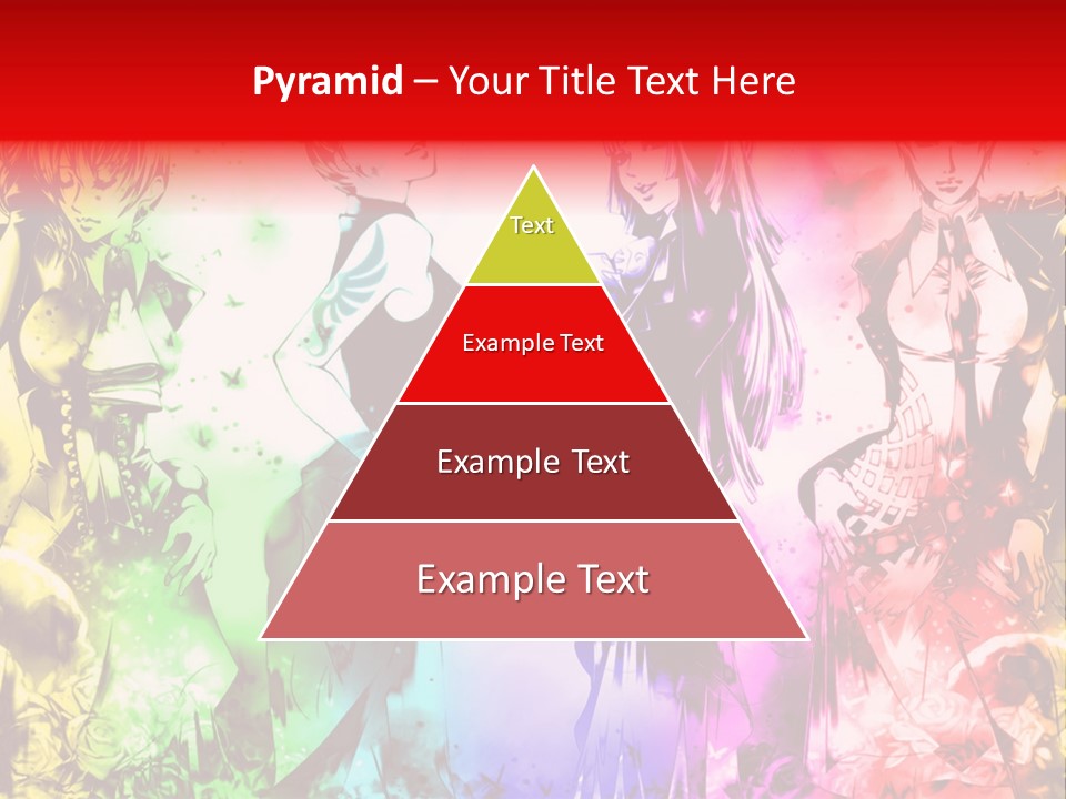 A Group Of Anime Characters With A Colorful Background PowerPoint Template