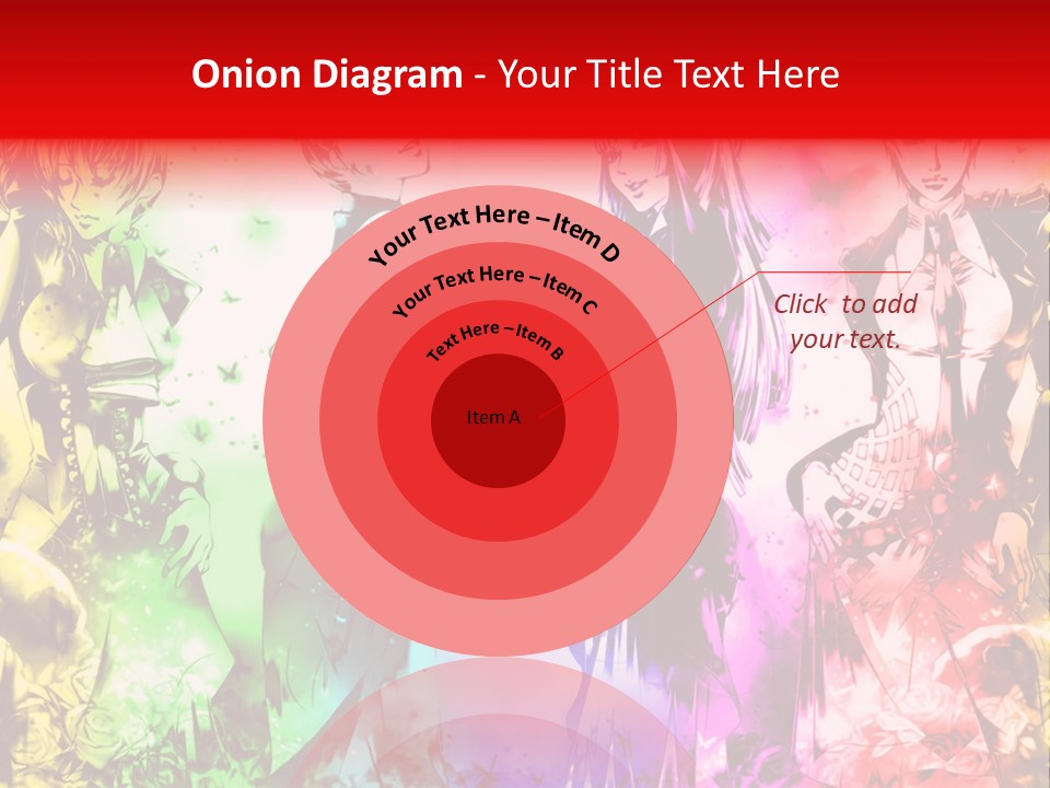 A Group Of Anime Characters With A Colorful Background PowerPoint Template