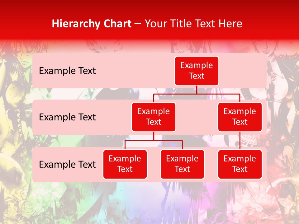 A Group Of Anime Characters With A Colorful Background PowerPoint Template