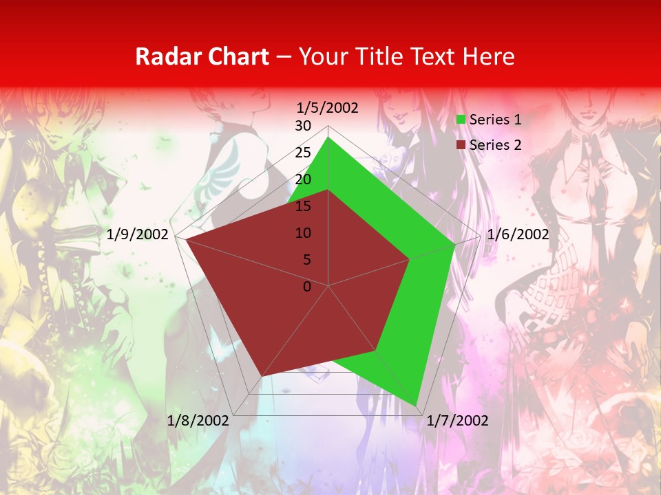 A Group Of Anime Characters With A Colorful Background PowerPoint Template