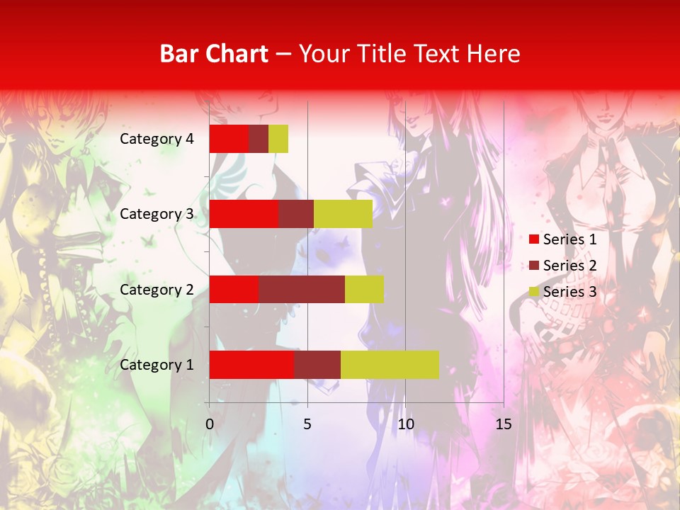 A Group Of Anime Characters With A Colorful Background PowerPoint Template