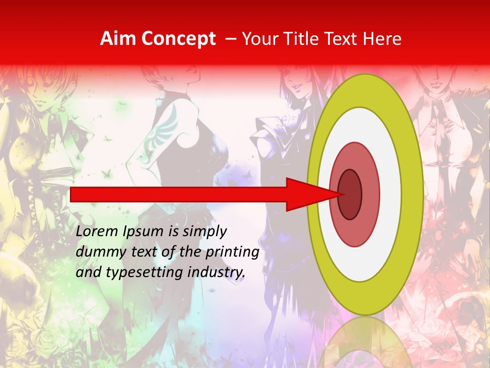 A Group Of Anime Characters With A Colorful Background PowerPoint Template