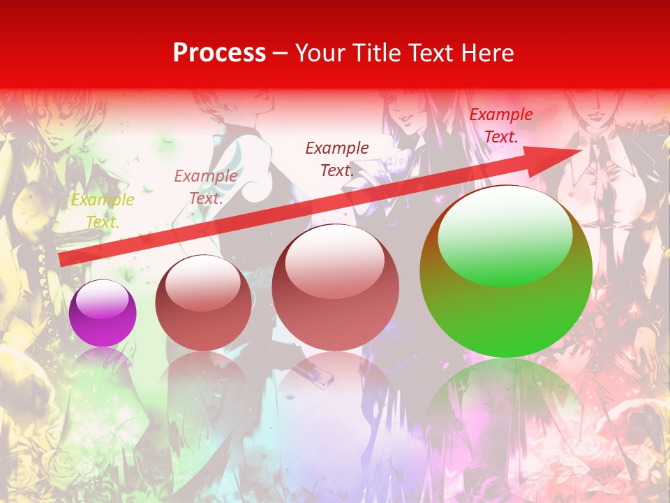A Group Of Anime Characters With A Colorful Background PowerPoint Template