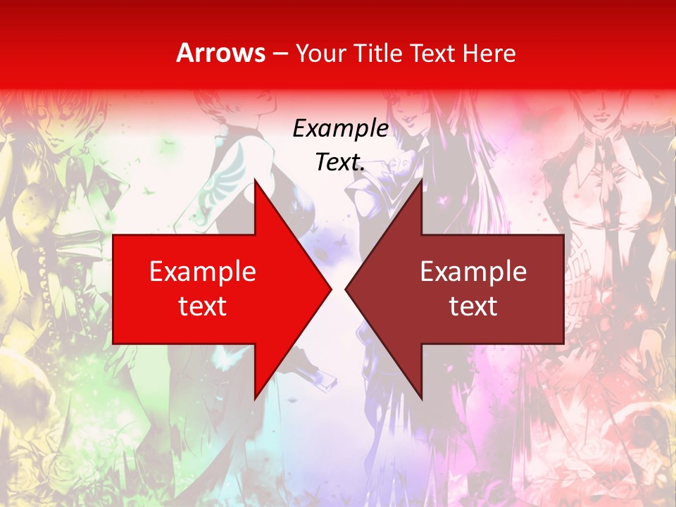 A Group Of Anime Characters With A Colorful Background PowerPoint Template