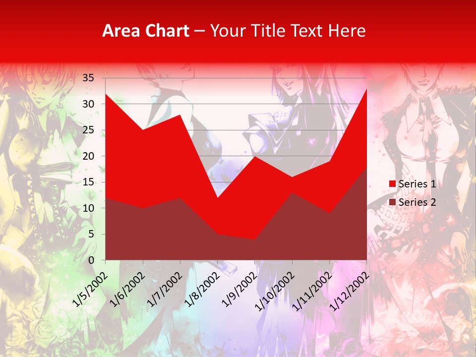 A Group Of Anime Characters With A Colorful Background PowerPoint Template