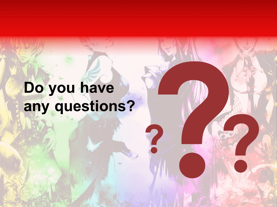 A Group Of Anime Characters With A Colorful Background PowerPoint Template