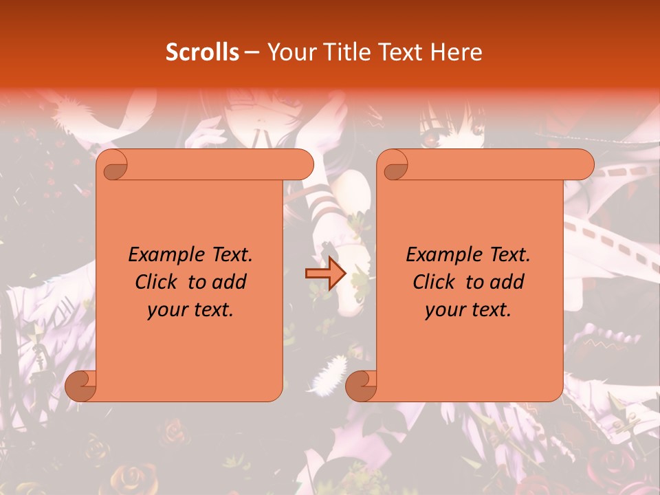 A Couple Of Anime Girls Sitting Next To Each Other PowerPoint Template