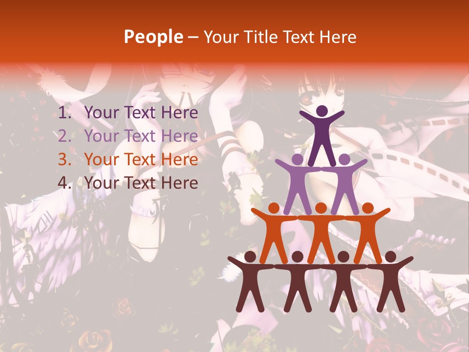 A Couple Of Anime Girls Sitting Next To Each Other PowerPoint Template