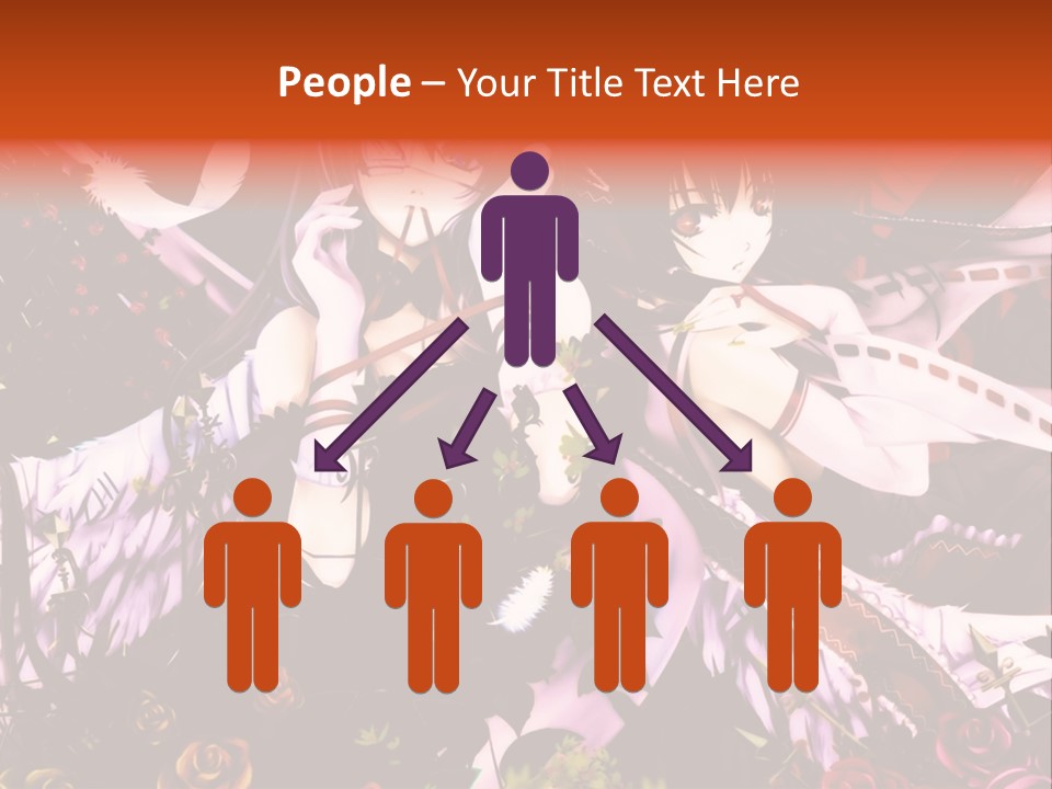 A Couple Of Anime Girls Sitting Next To Each Other PowerPoint Template