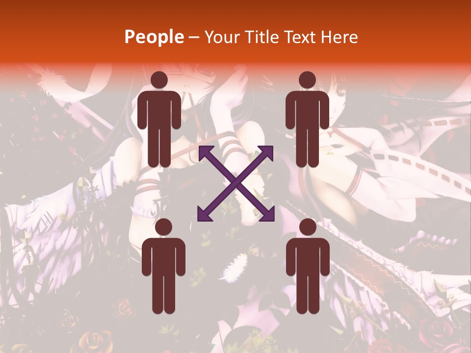 A Couple Of Anime Girls Sitting Next To Each Other PowerPoint Template