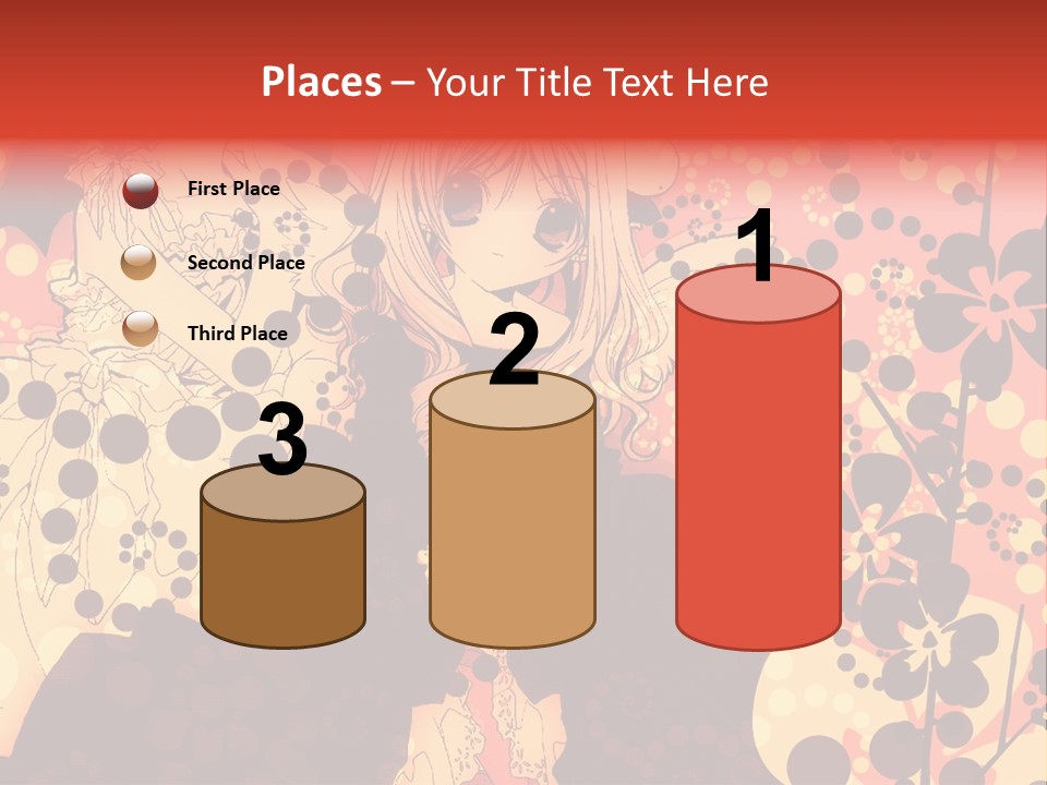 A Girl With Long Blonde Hair Standing In Front Of A Floral Background PowerPoint Template