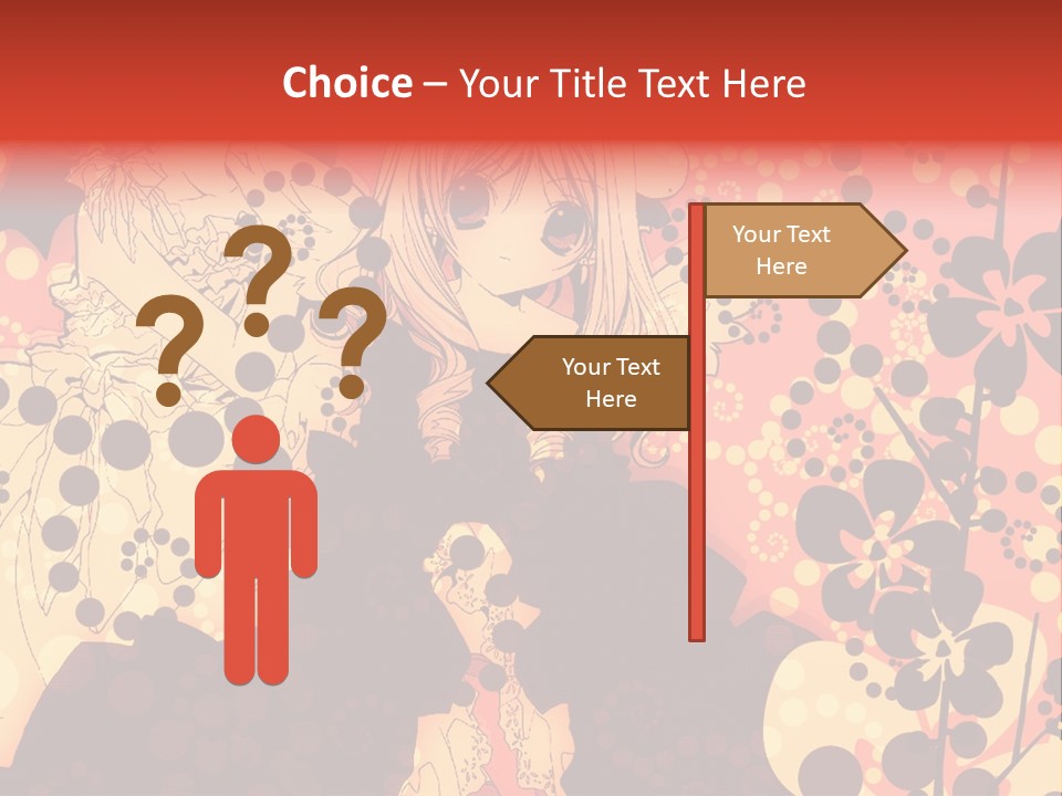 A Girl With Long Blonde Hair Standing In Front Of A Floral Background PowerPoint Template