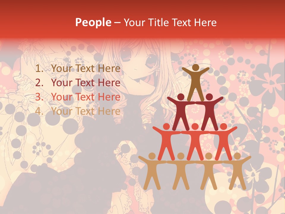 A Girl With Long Blonde Hair Standing In Front Of A Floral Background PowerPoint Template