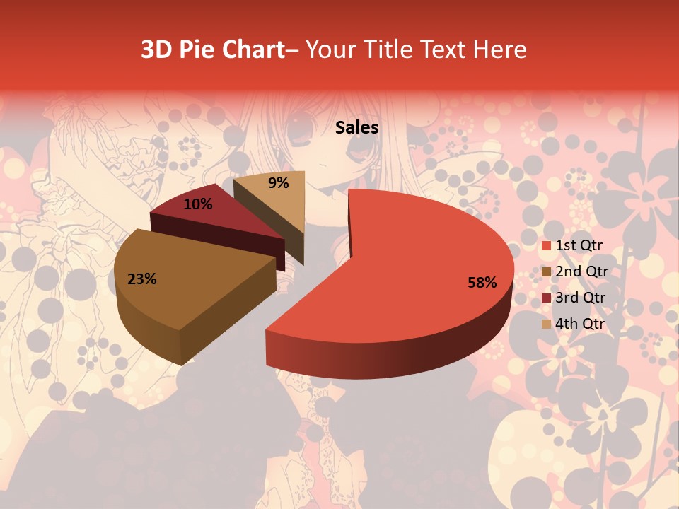 A Girl With Long Blonde Hair Standing In Front Of A Floral Background PowerPoint Template
