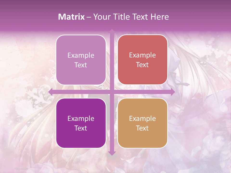 Two Anime Girls With Long Hair Standing Next To Each Other PowerPoint Template