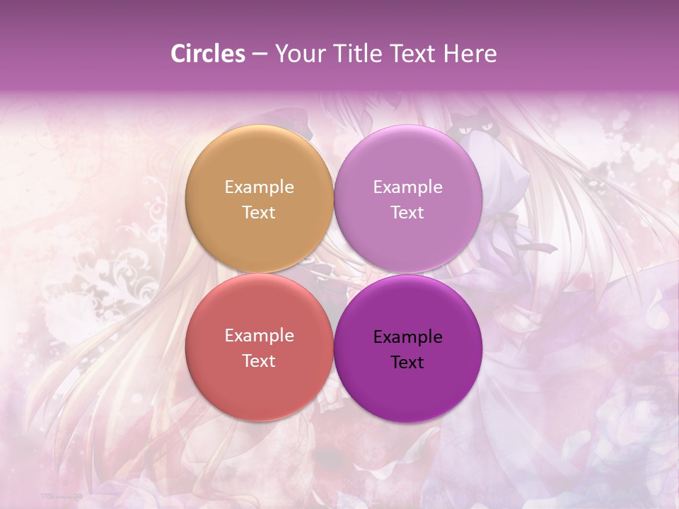 Two Anime Girls With Long Hair Standing Next To Each Other PowerPoint Template