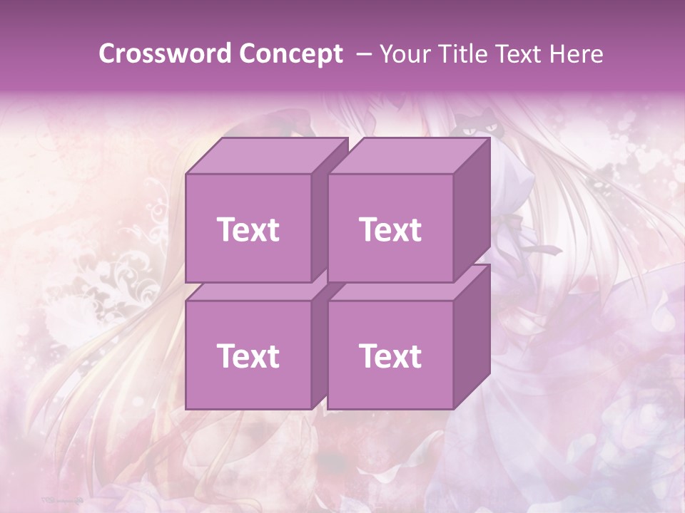 Two Anime Girls With Long Hair Standing Next To Each Other PowerPoint Template