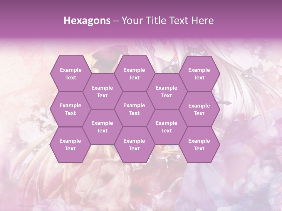 Two Anime Girls With Long Hair Standing Next To Each Other PowerPoint Template