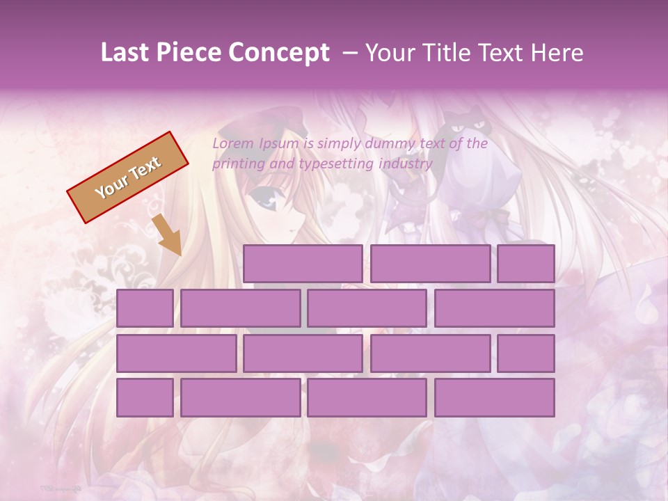 Two Anime Girls With Long Hair Standing Next To Each Other PowerPoint Template