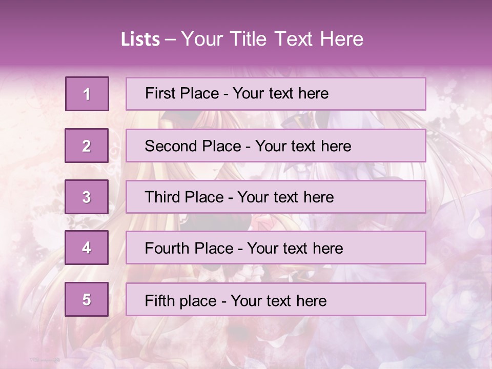 Two Anime Girls With Long Hair Standing Next To Each Other PowerPoint Template