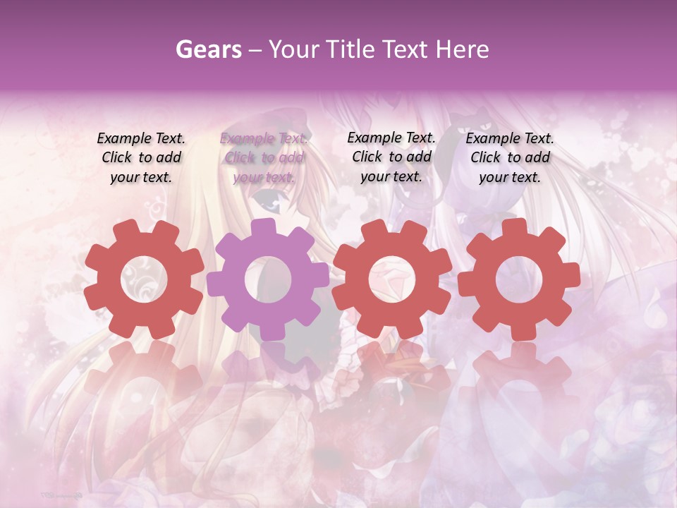 Two Anime Girls With Long Hair Standing Next To Each Other PowerPoint Template