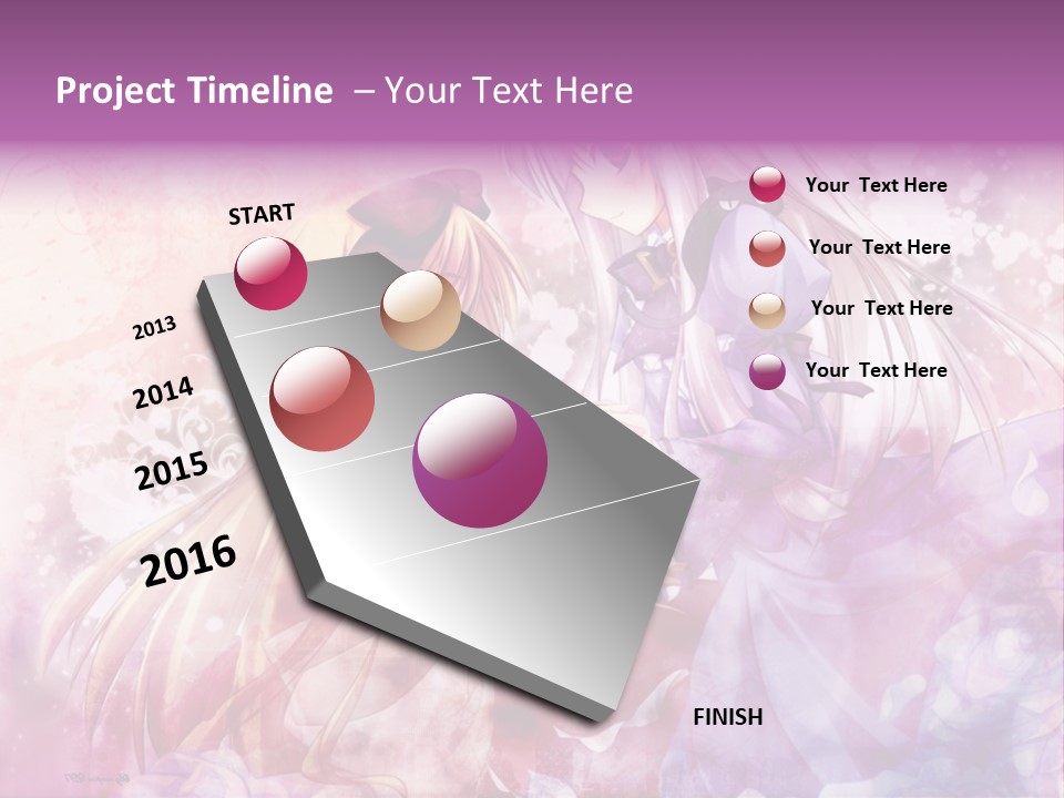 Two Anime Girls With Long Hair Standing Next To Each Other PowerPoint Template
