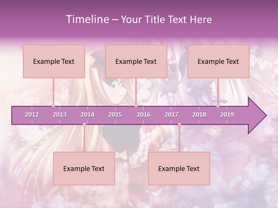 Two Anime Girls With Long Hair Standing Next To Each Other PowerPoint Template