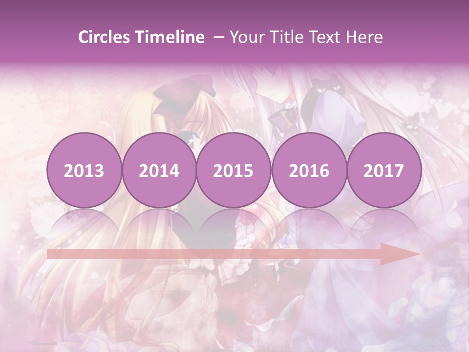 Two Anime Girls With Long Hair Standing Next To Each Other PowerPoint Template