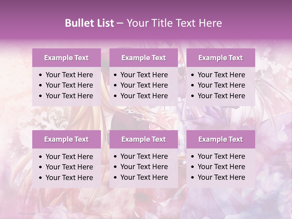 Two Anime Girls With Long Hair Standing Next To Each Other PowerPoint Template