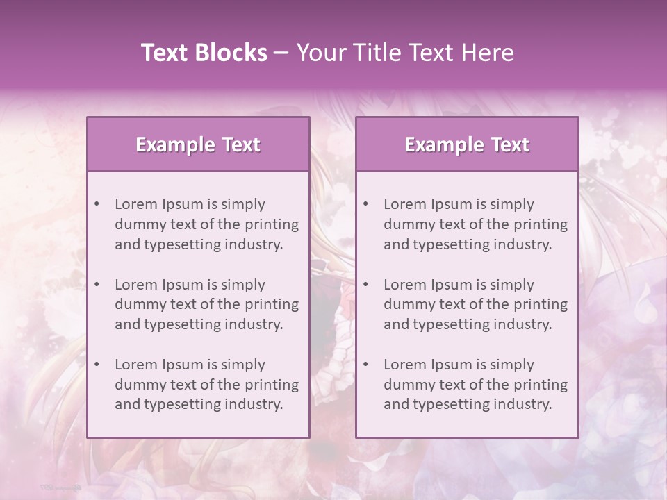 Two Anime Girls With Long Hair Standing Next To Each Other PowerPoint Template