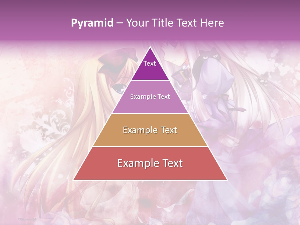 Two Anime Girls With Long Hair Standing Next To Each Other PowerPoint Template