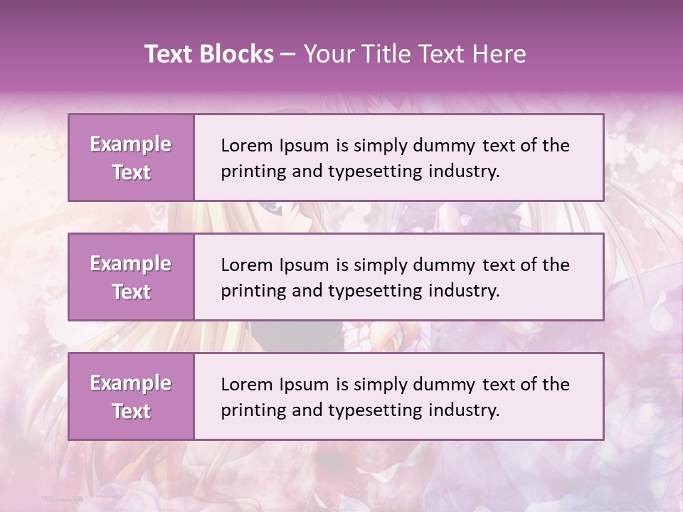 Two Anime Girls With Long Hair Standing Next To Each Other PowerPoint Template