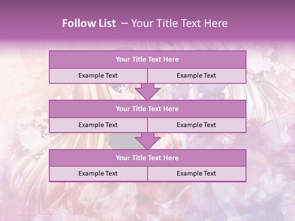 Two Anime Girls With Long Hair Standing Next To Each Other PowerPoint Template