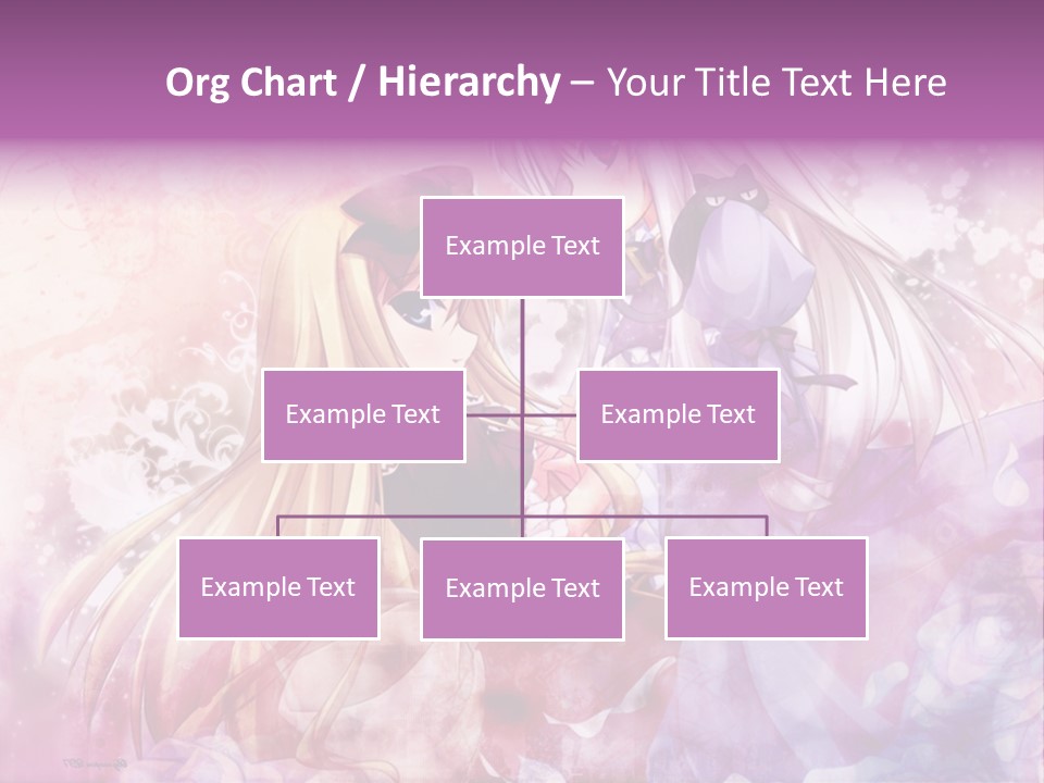 Two Anime Girls With Long Hair Standing Next To Each Other PowerPoint Template